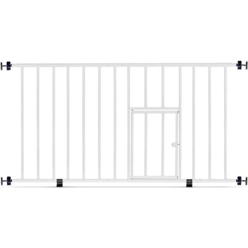 Pet Products MINI Expandable Extra Wide Pet Gate with Small Pet Door